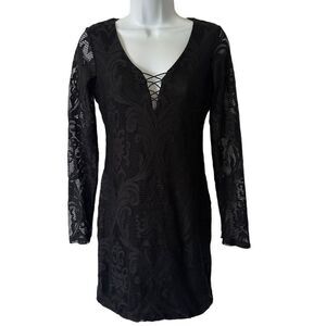 As U Wish Black Lace Dress